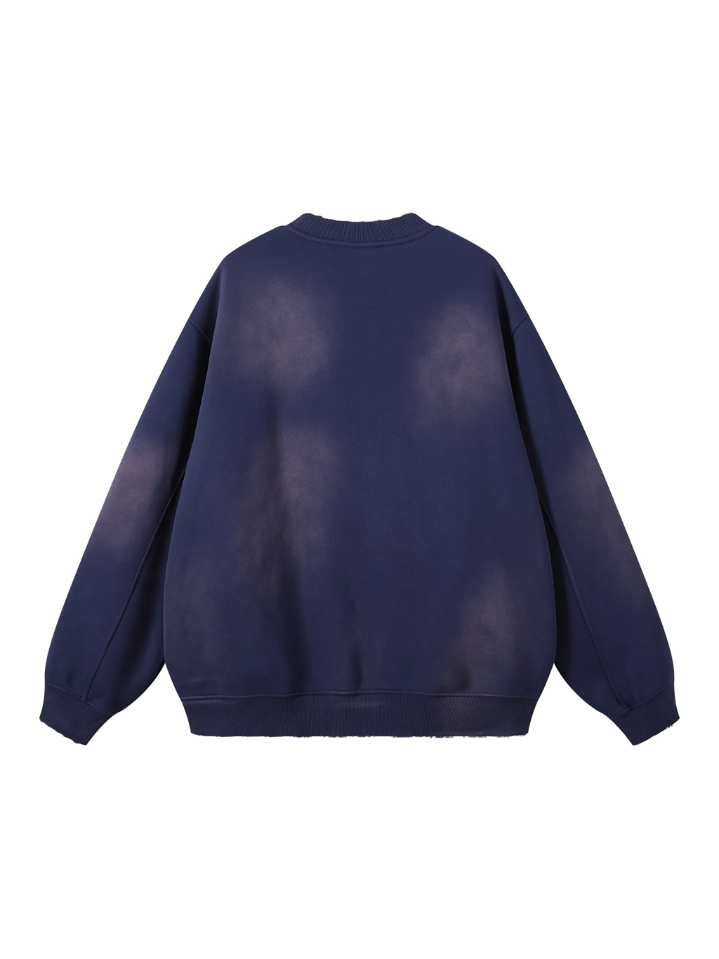 Streetwear Monkey Washed Dyed Fleece Royal Blue Pullover | Dropshipping-2
